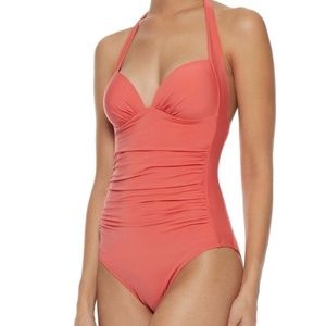 NWT Jessica Allen 50's Ruched Halter Swimsuit